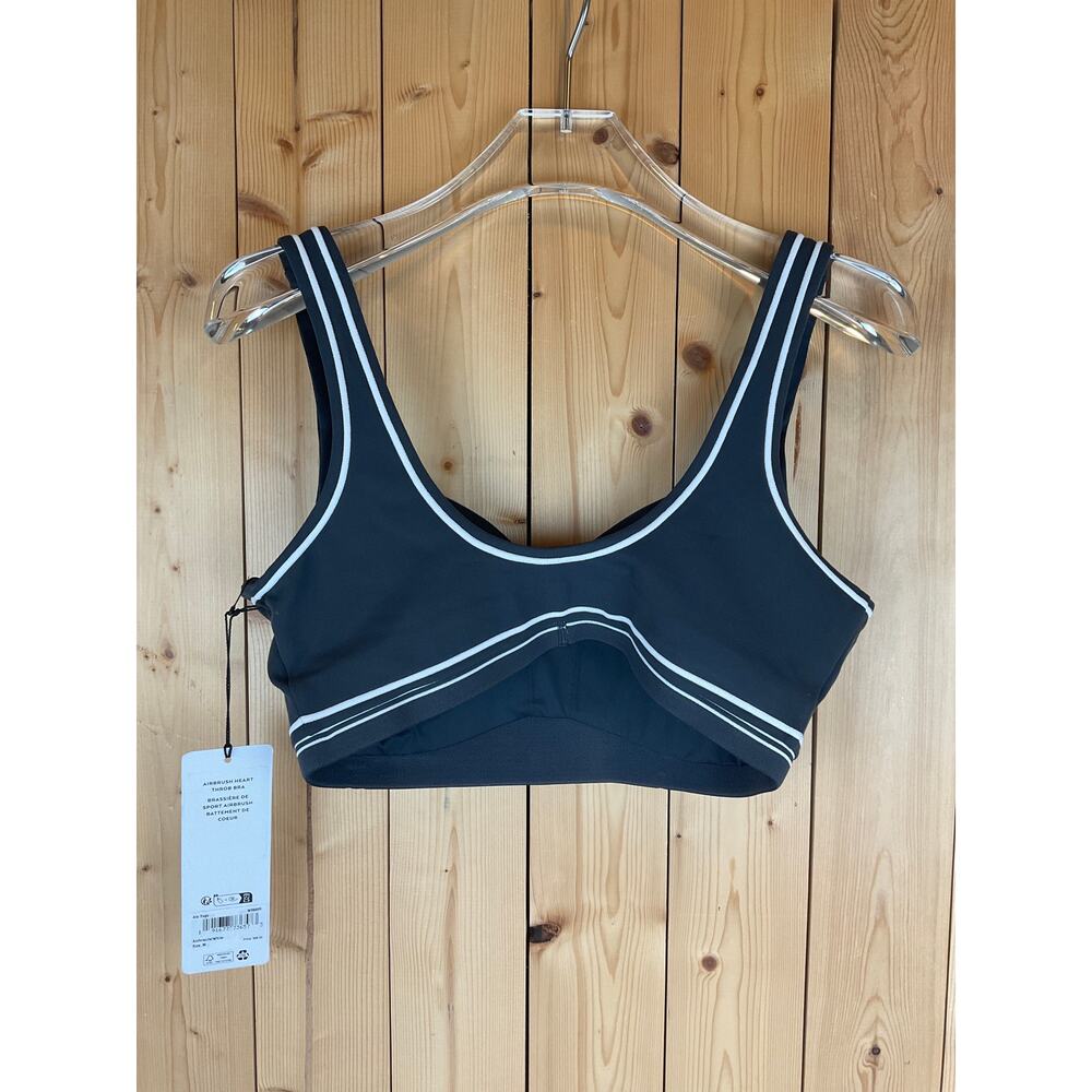 Alo Yoga Women’s Airbrush Heart Throb Sports Bra, Gray - Size M - Picture 2 of 5